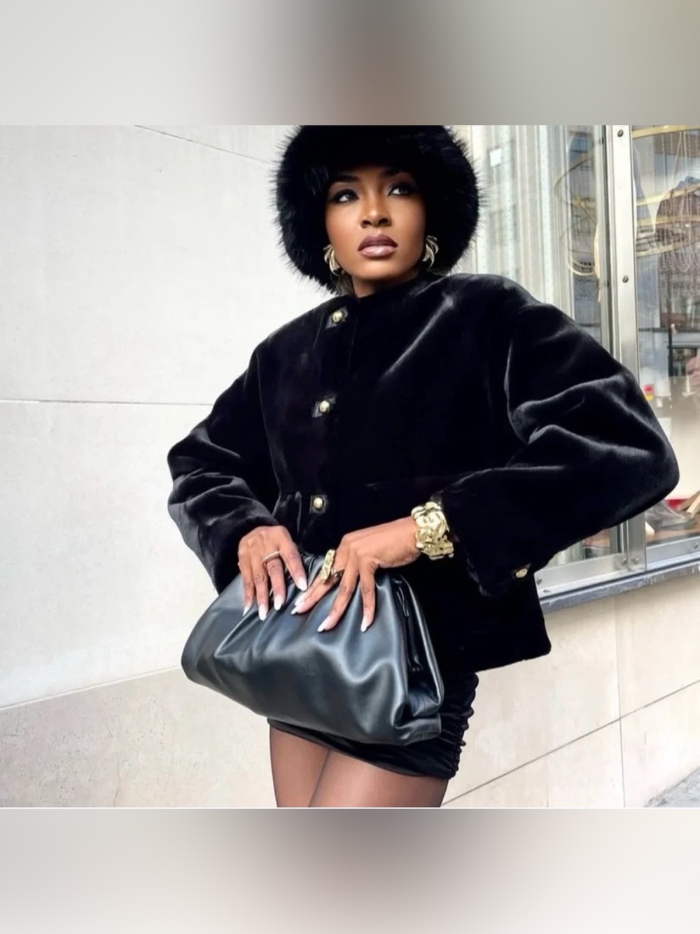 🔥🔥zara faux fur coat